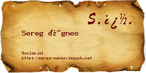 Sereg Ágnes névjegykártya
